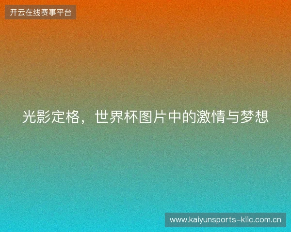 光影定格，世界杯图片中的激情与梦想